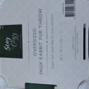 Oversized faux rabbit fur throw